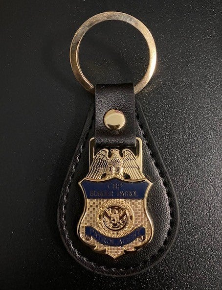 USBP Leather Keychain FOB Badge